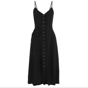 Black spaghetti strap midi dress
